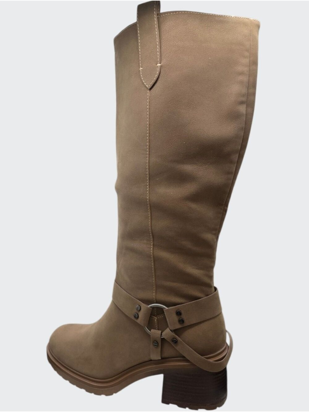 Oasis Society Leanne Taupe Knee High Moto Harness Boots Size 10 NWOT - Picture 3 of 8